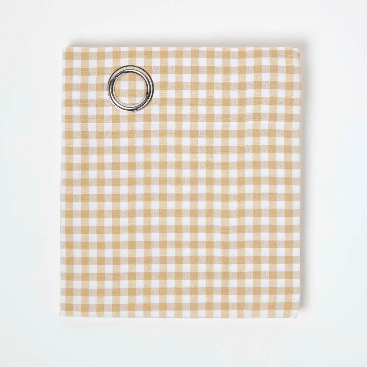 ÖSENVORHANG Vichy-Karo blickdicht 2er-Set, 137/182 cm - Beige, Textil (137/182cm) - Homescapes