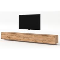 LOWBOARD Loriano 3x100 Eiche Wotan 300/34/32 cm – Hängendes TV Board - Braun, Holzwerkstoff/Kunststoff (300/34/32cm) - AX Living