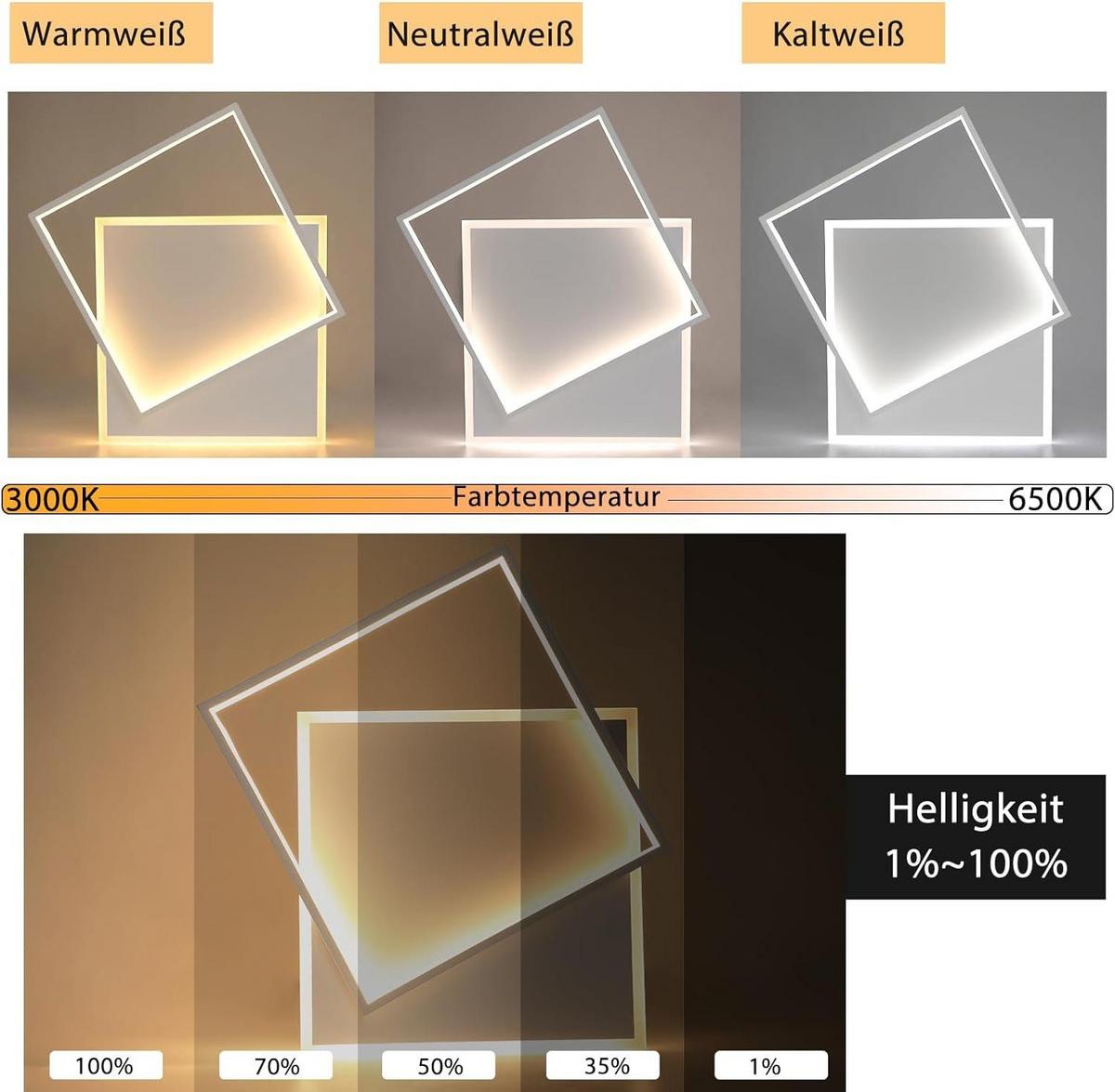 LED-DECKENLEUCHTE Daniela 44/40/6 cm - Weiß, Metall (44/40/6cm) - Nettlife