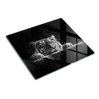GLASPLATTE 60x52 cm Tiger - Schwarz, Glas (60/52cm) - TULUP