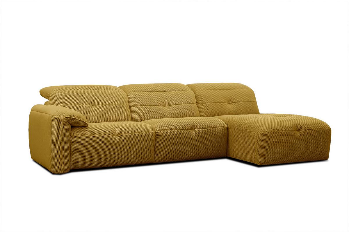 ECKSOFA TRENTO 4-Sitzer, gelb - Gelb/Schwarz, Holzwerkstoff/Kunststoff (262/165cm) - Wozimo