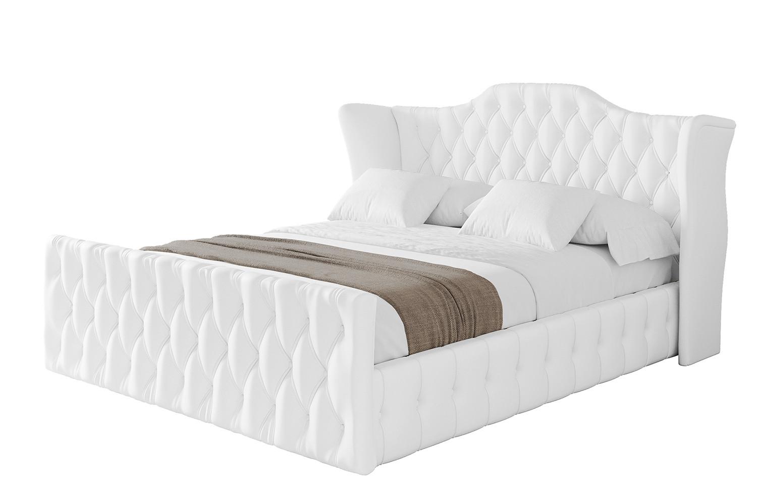 POLSTERBETT mit Bettkasten, Fußteil und Lattenrost, Boxbett mit Matratze H3/H4 - MODY-Z 120x200 Weiß Kunstleder - Weiß Hochglanz, Holzwerkstoff/Textil (120/200cm) - ALTDECOR