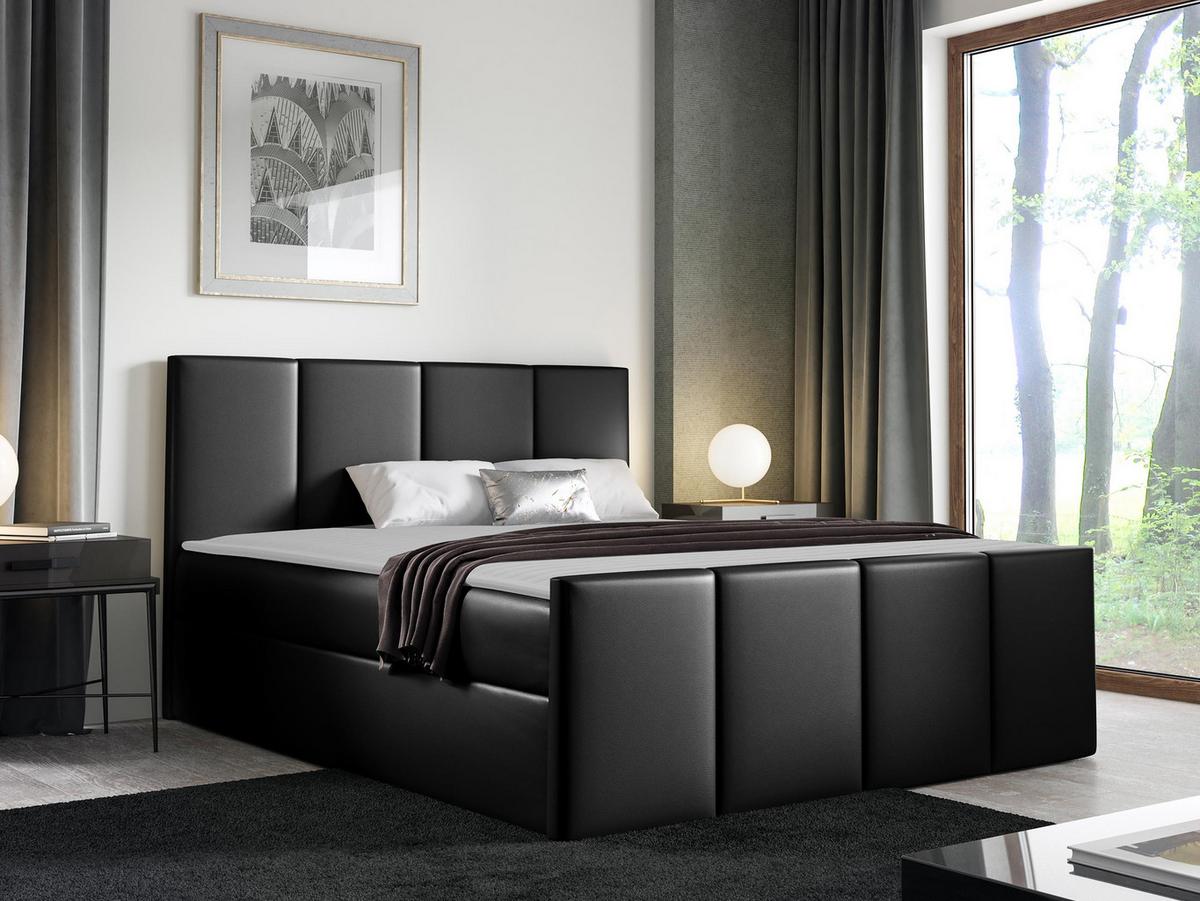 BOXBETT Lars - H3 - Schwarz, Holz (160/200cm) - MIRJAN24