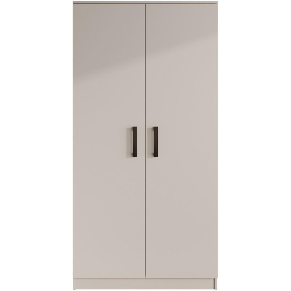 DREHTÜRENSCHRANK Trend, ohne Schubladen, Kaschmir - Kaschmir/Schwarz, Holzwerkstoff (90/180/50cm) - Beautysofa