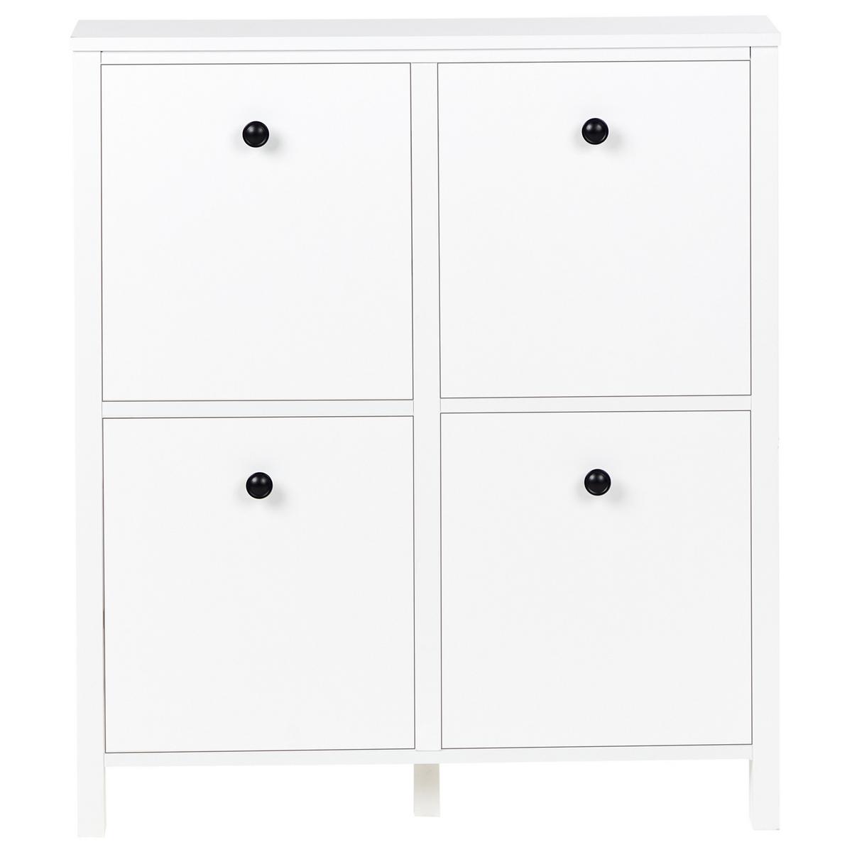 SCHUHSCHRANK Weiß Gibson - Weiß, Holzwerkstoff (80/90/20cm) - Beliani