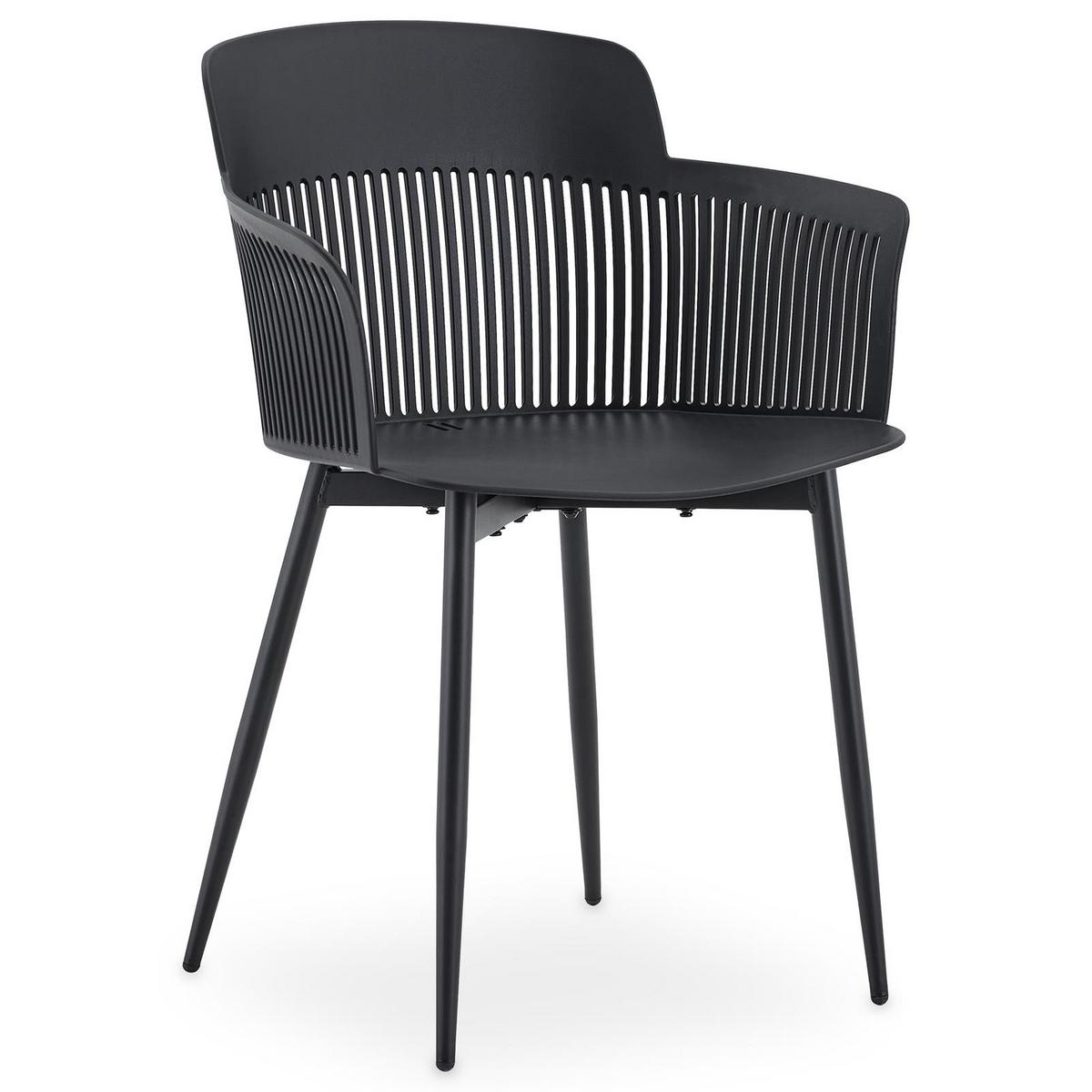 GARTENSTÜHLE MANTEY 4er-Set schwarz - Schwarz, Metall (59/81/52cm) - IDIMEX