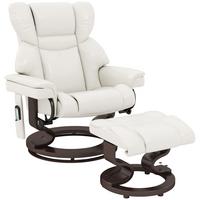 RELAXSESSEL mit Fußhocker, Elektrischer Fernsehsessel mit Liegefunktion, Cremeweiß - Dunkelbraun/Creme, Holz/Metall (82/101/79cm) - HOMCOM