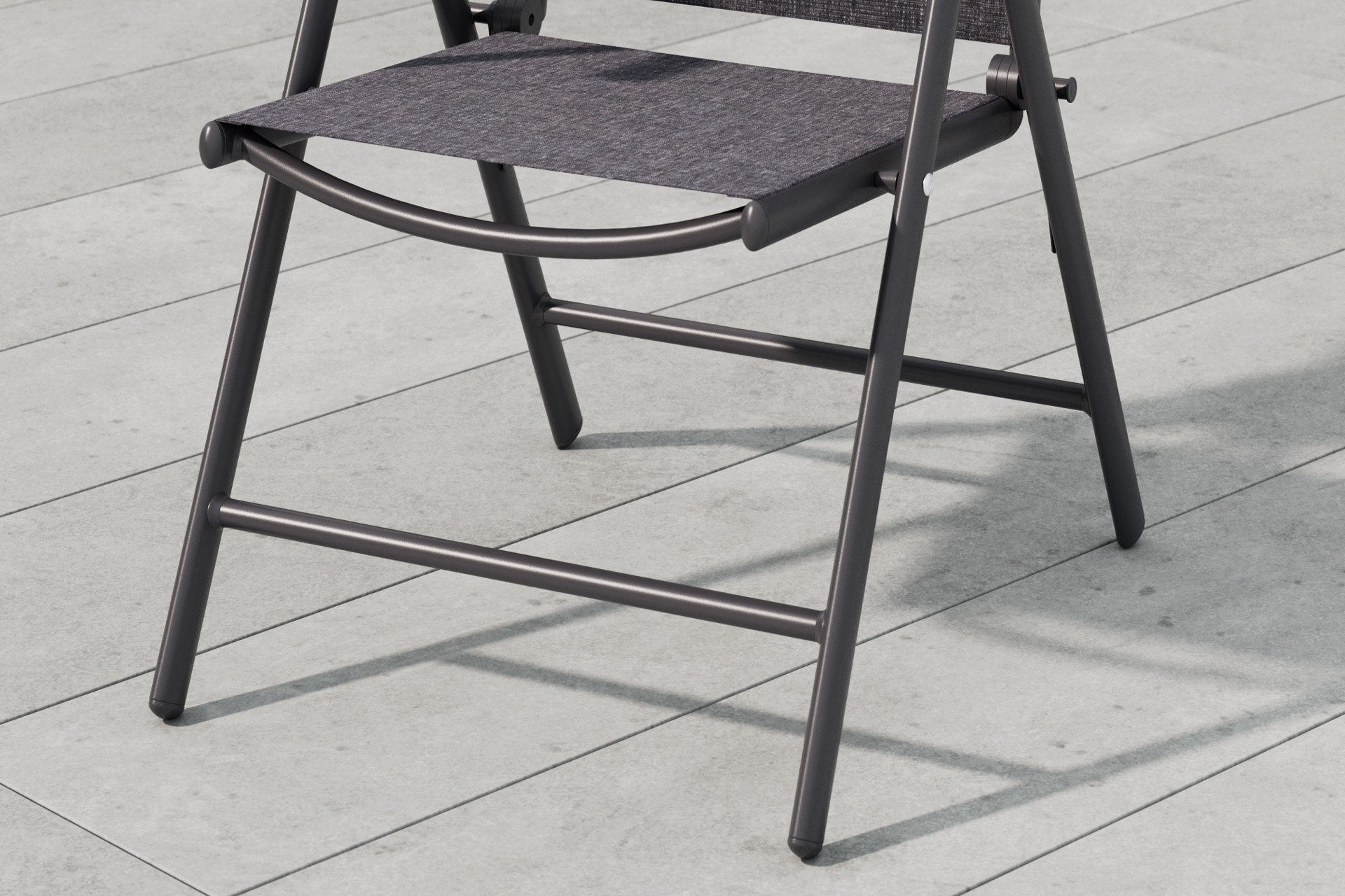 Gartenstuhl Gestell Anthrazit Aluminium pulverbeschichtet rostfrei Flachrohrfüße faltbar