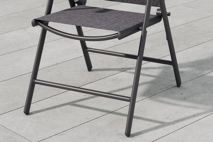 Gartenstuhl Gestell Anthrazit Aluminium pulverbeschichtet rostfrei Flachrohrfüße faltbar