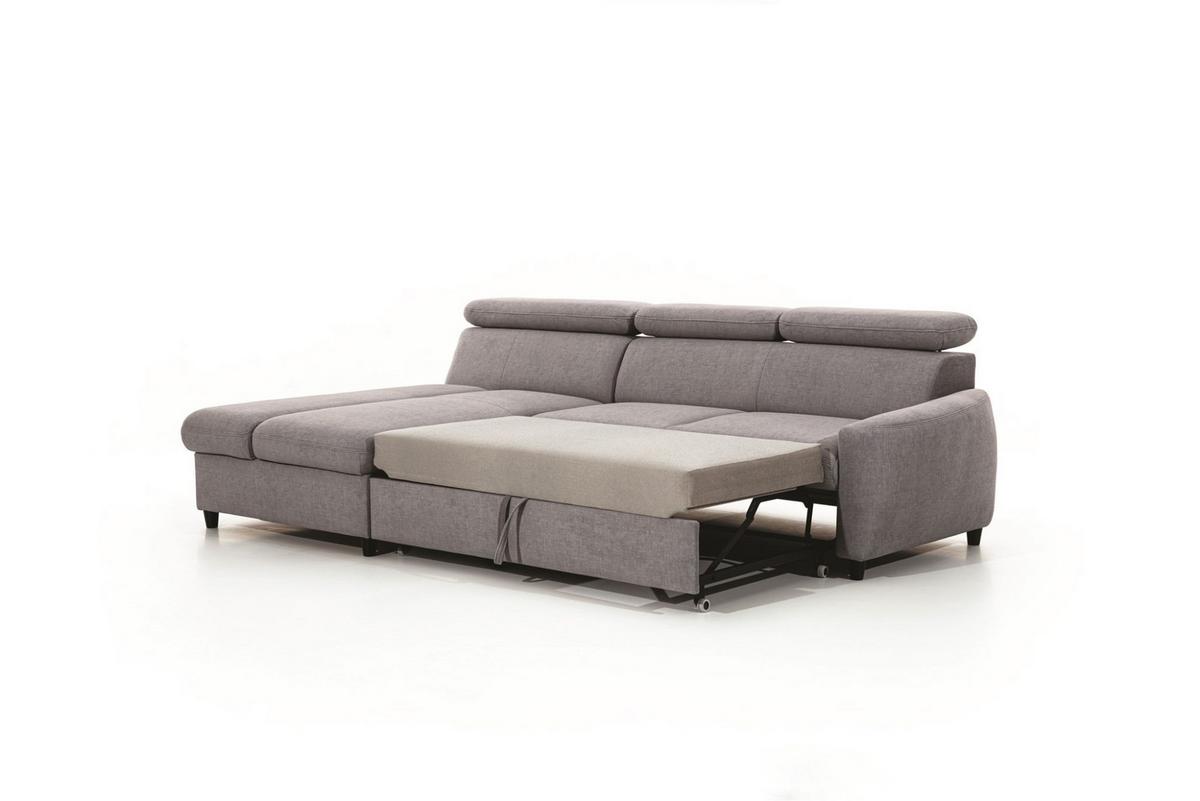 ECKSOFA Schlafsofa Anton Xs In Esito - Grau, Holzwerkstoff/Textil (260/170cm) - Fun Möbel