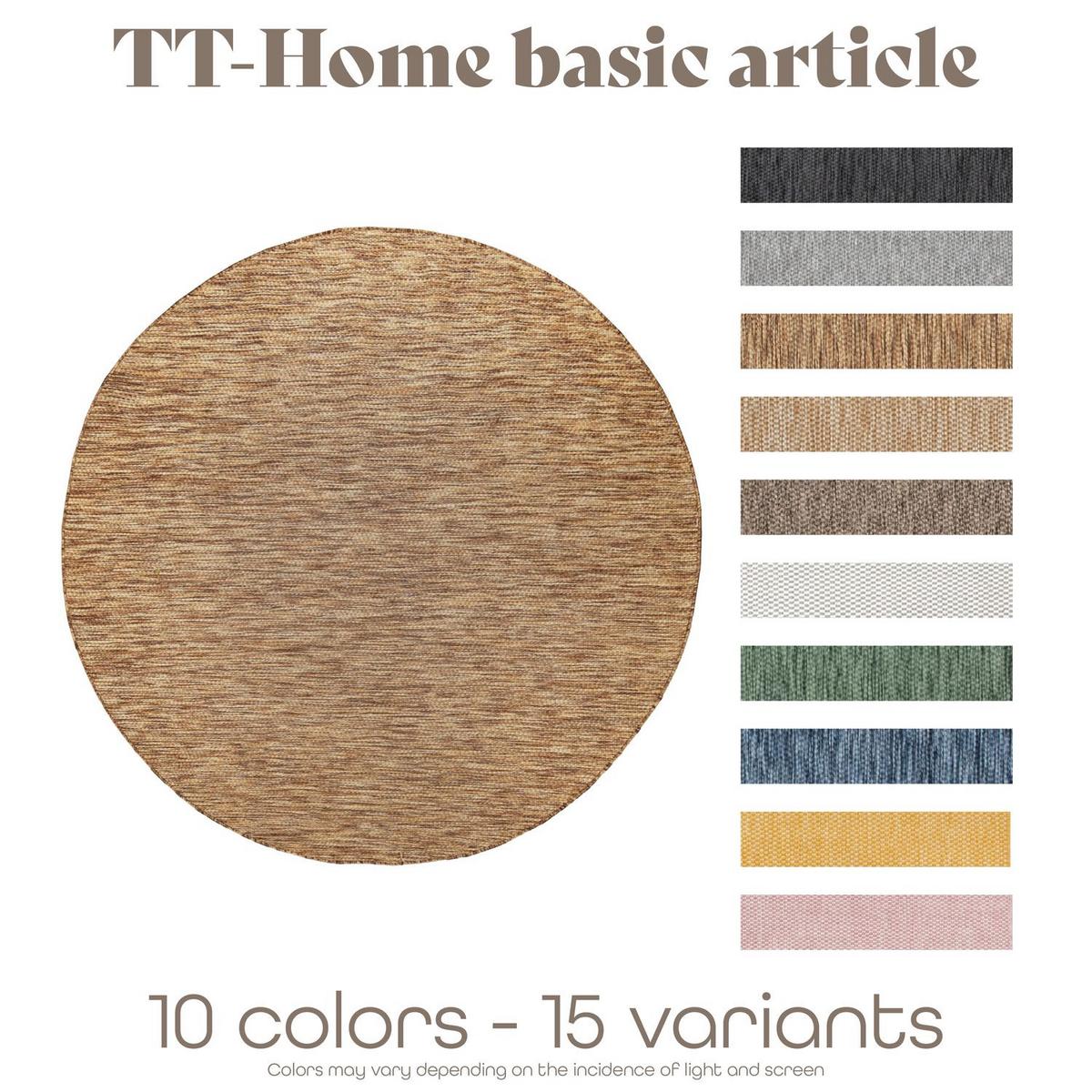 OUTDOORTEPPICH Coffee Ø 120 cm - Dunkelbraun, Kunststoff (120/120cm) - TT Home