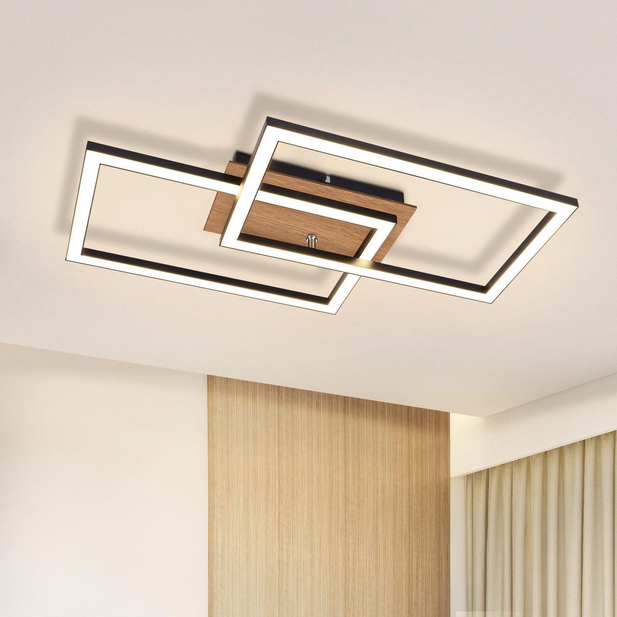 LED-DECKENLEUCHTE Gable 50/30/6.1 cm - Schwarz, Metall (50/30/6.1cm) - Nettlife