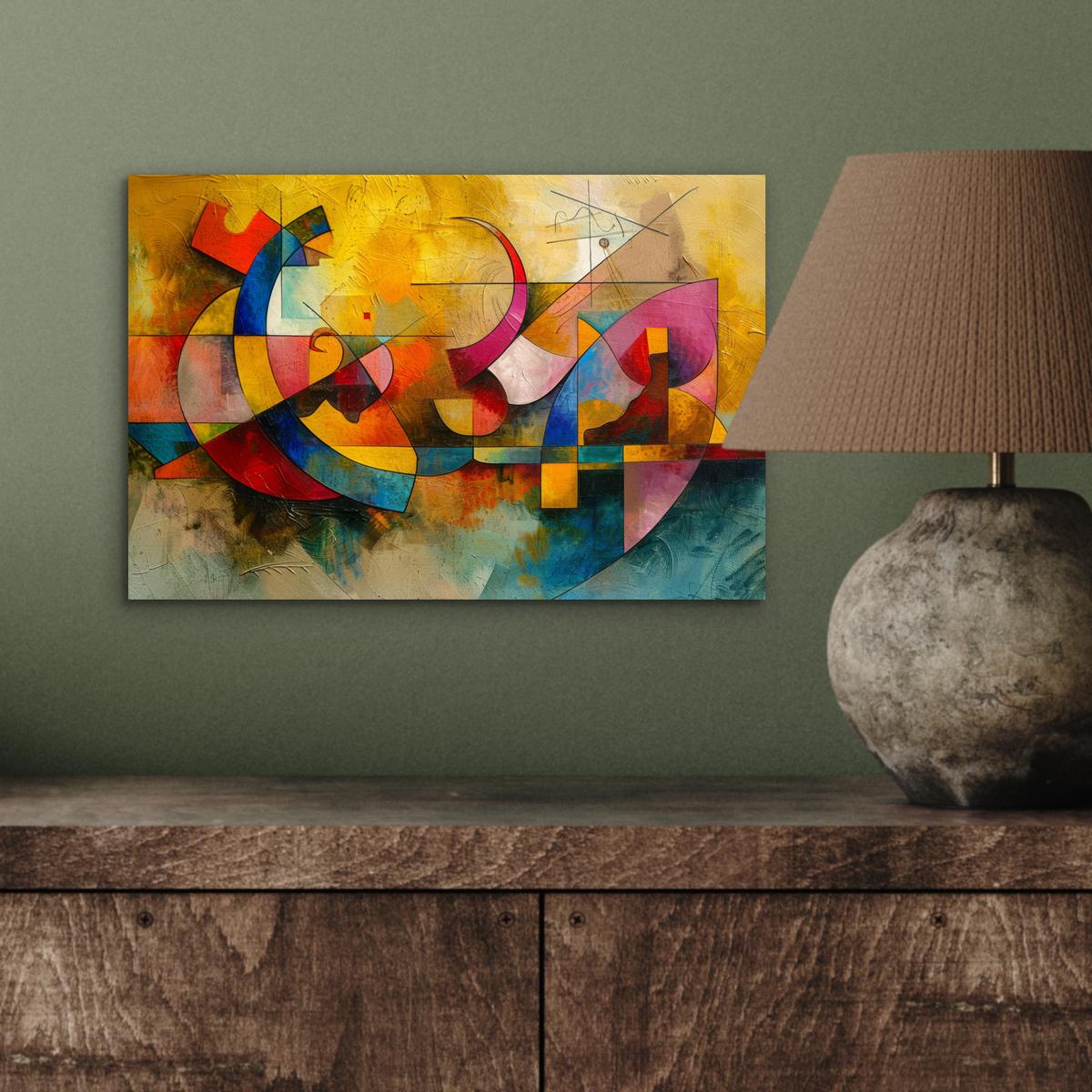 METALLBILD Kunst - Abstrakt - Modern 30x20 cm - Gelb, Metall (30/20cm) - MuchoWow