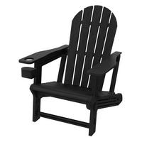 ADIRONDACK LOUNGESTUHL mit Getränkehalter Schwarz aus Kunststoff - Schwarz, Kunststoff (54.5/91/76cm) - ML-DESIGN