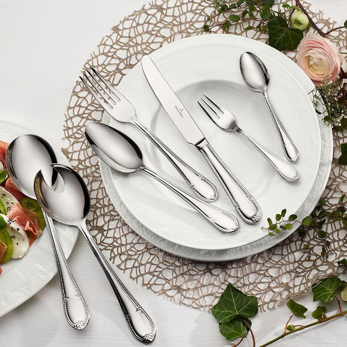 TAFELBESTECK Mademoiselle silber 68-tlg. - Silberfarben, Metall - Villeroy & Boch