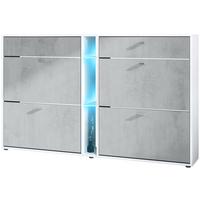 SCHUHSCHRANK Today Fronten in Beton Oxid Optik - Hellgrau, Holzwerkstoff (155.5/95/28cm) - Vladon
