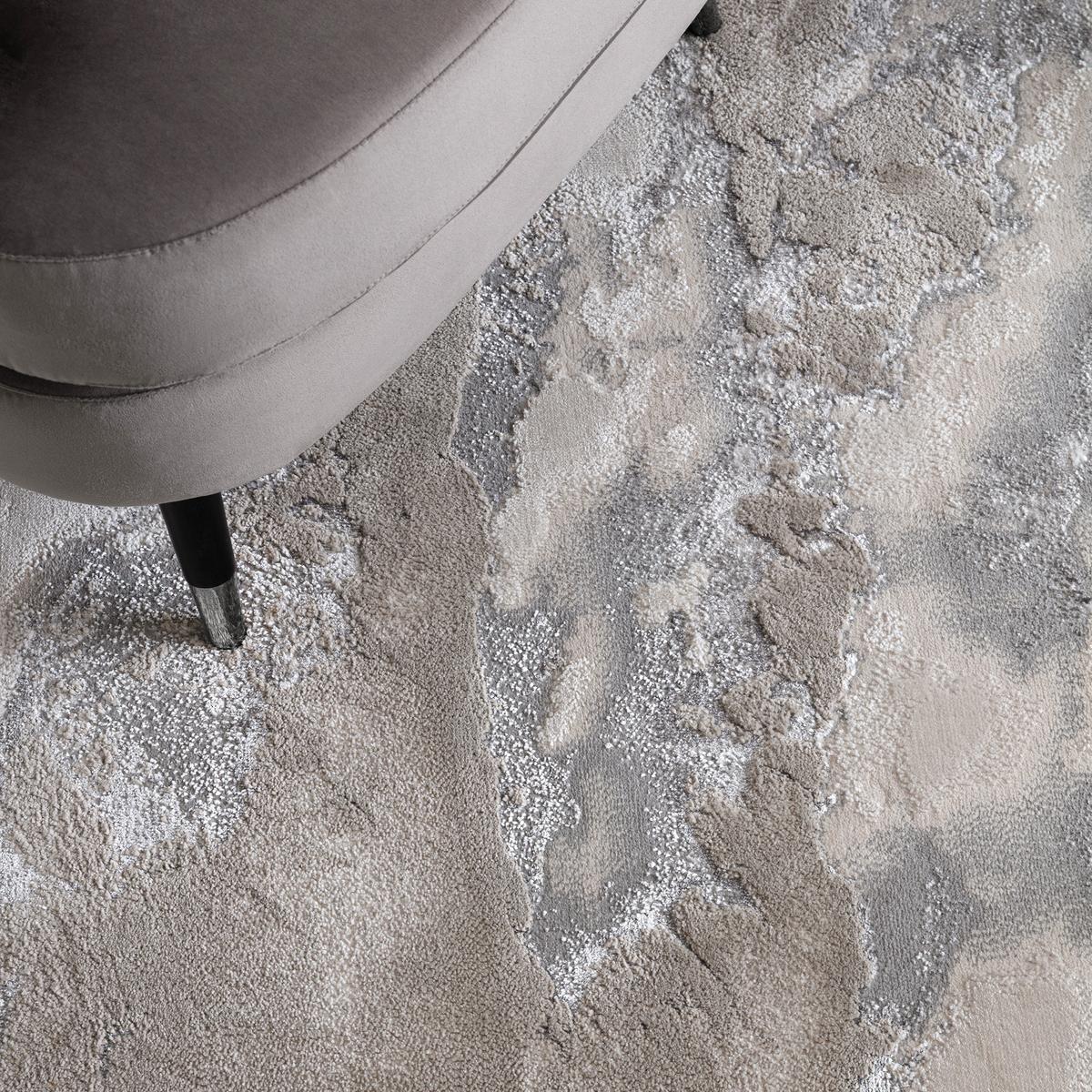 TEPPICH SARNTAL, abstrakt, Silbergrau, 120 x 170 cm - Silberfarben, Textil (170/120cm) - KADIMA DESIGN