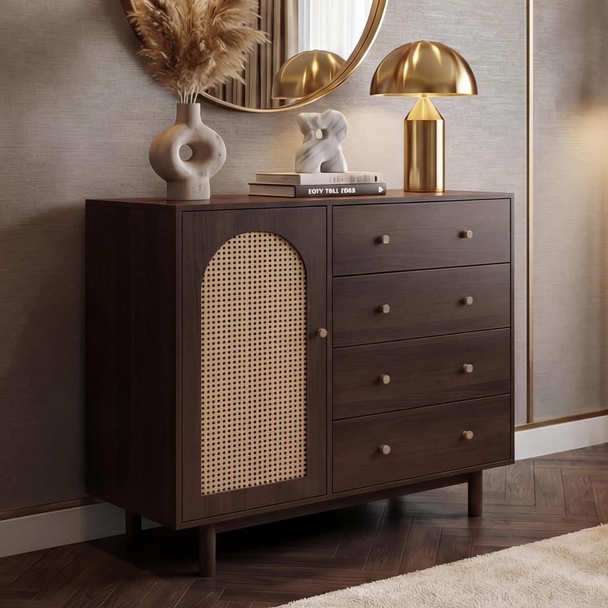KOMMODE Walnuss - Walnussfarben, Holz (100/95/40cm) - MCW