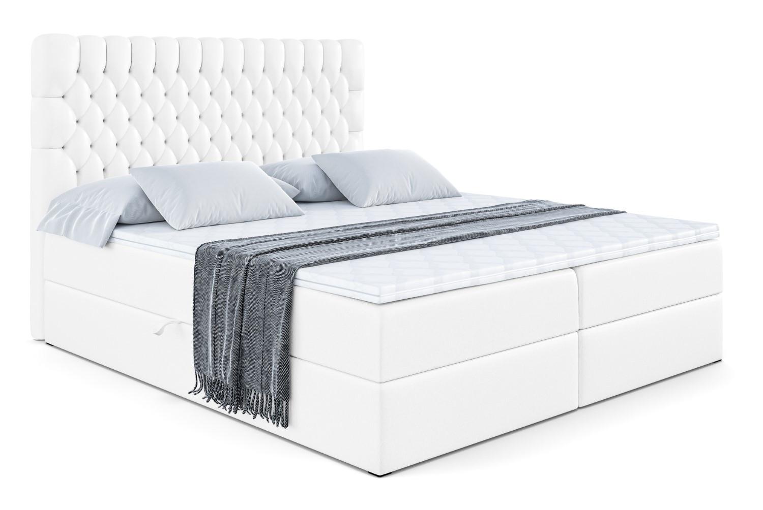 BOXBETT SERENE - 160x200 Weiß Hochglanz - Weiß Hochglanz, Holzwerkstoff (160/200cm) - ALTDECOR