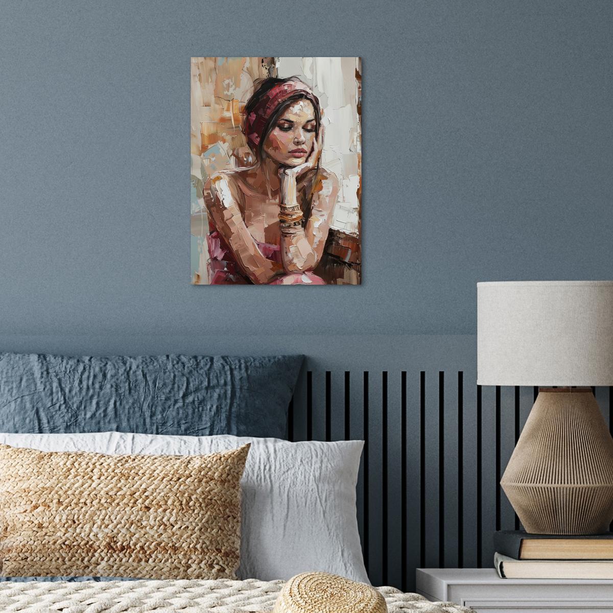 POSTER Frau - Lackierung - Porträt - Modern Wandbilder 30x40 cm - Altrosa, Papier (30/40/0.1cm) - MuchoWow