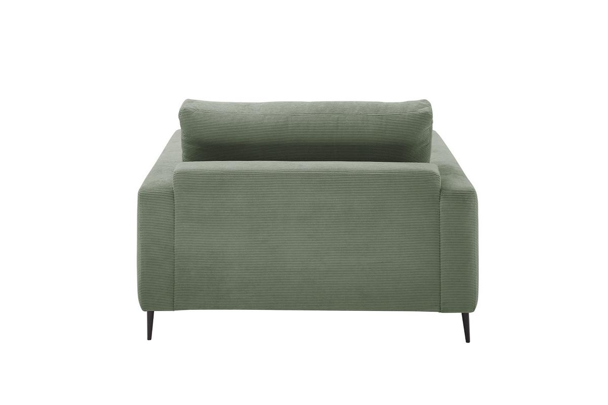 LONGSEAT CARA Grün Cord - Schwarz/Olivgrün, Textil/Metall (132/84/170cm) - KAWOLA