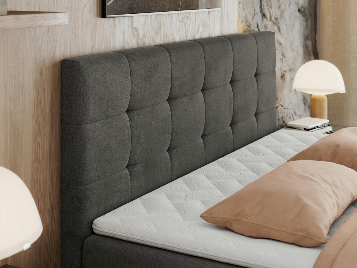 BOXBETT CENTO 120/200 Grau Velvet - H3 - Grau, Holz/Textil (120/200cm) - MKS