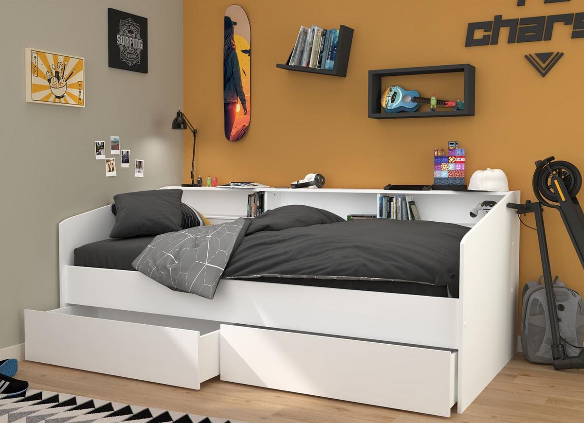 STAURAUMBETT Parisot Sleep 1-tlg. Holznachbildung Weiß/Eiche - Eichefarben/Weiß, Kunststoff - 58aufmkessel