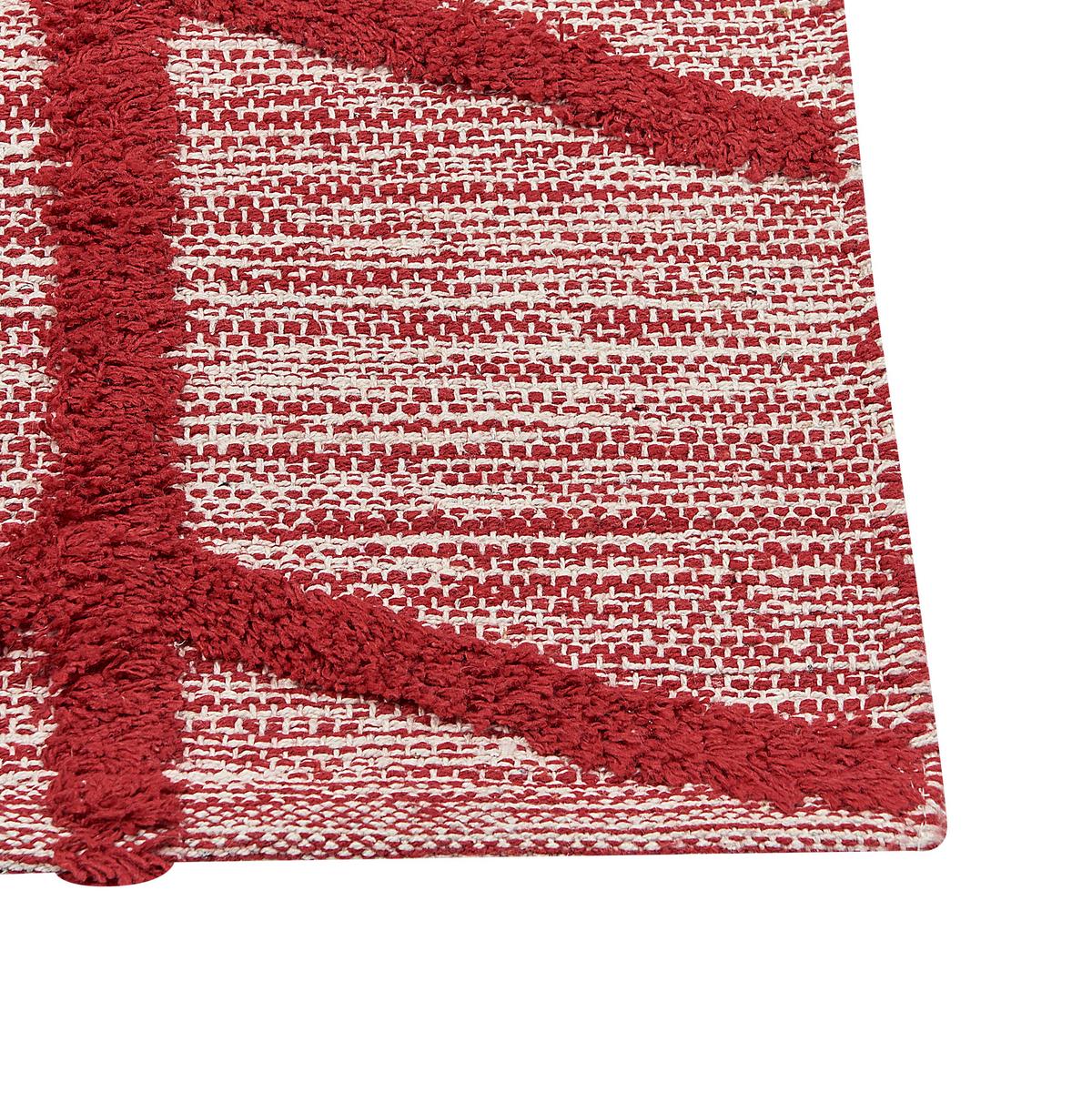 KURZFLOR-TEPPICH Sivas 230/160 cm - Rot, Textil (160/230cm) - Beliani