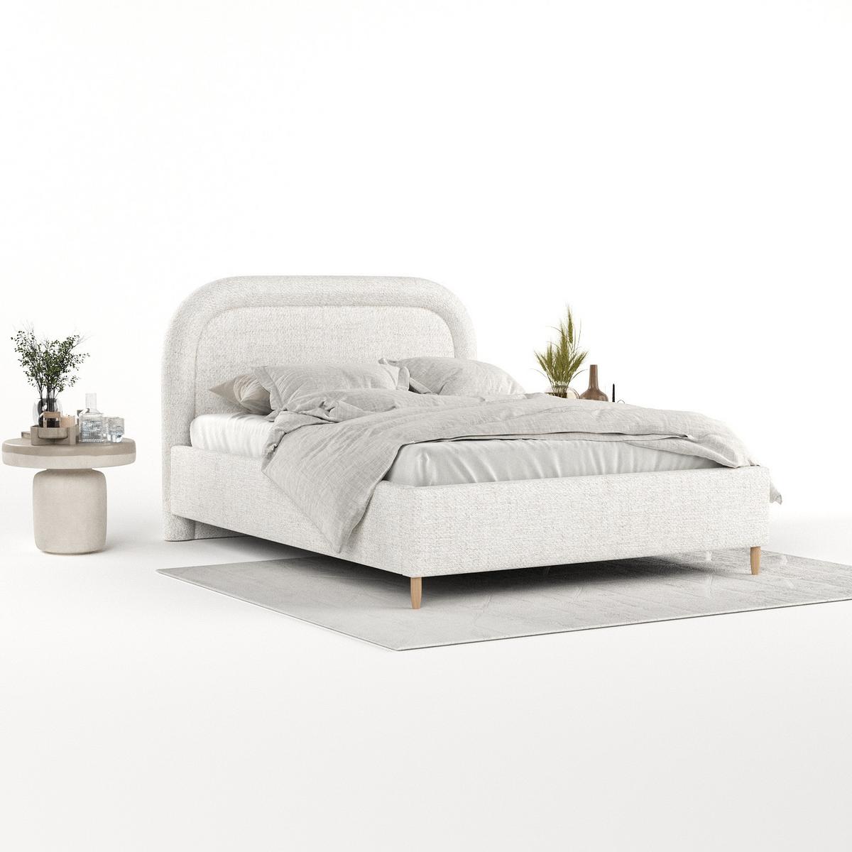POLSTERBETT Zoya 120/200 cm Creme im Neve Stoff - Creme/Naturfarben, Holz/Holzwerkstoff (120/200cm) - AltaBeds