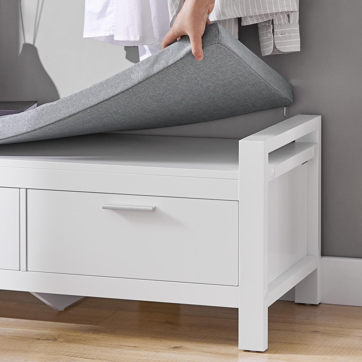 SCHUHBANK Weiß - Weiß, Holzwerkstoff (100/40/40cm) - SoBuy
