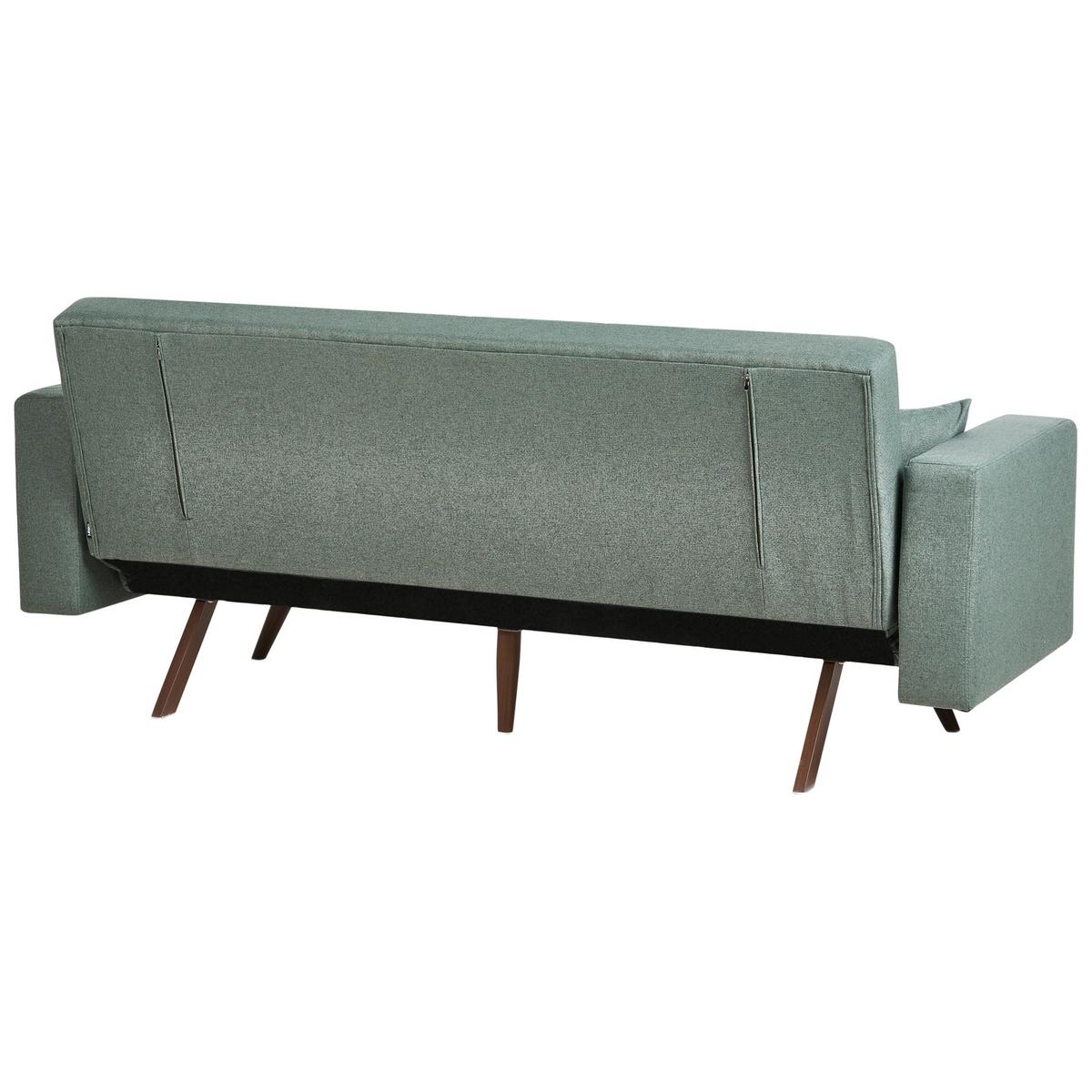 SCHLAFSOFA 3-Sitzer Grün Hjulby - Grün, Textil (220/90/82cm) - Beliani