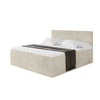 BOXBETT mit Matratze H4 und Lattenrost - TOLO - 200x200 Cord - Creme - Champagner, Holzwerkstoff/Kunststoff (200/200cm) - ALTDECOR