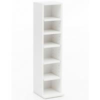 WANDREGAL – 6 Fächer, weiß, schmal, freistehend, 21x91x25,5 cm - Weiß, Holz (21/91/20cm) - KADIMA DESIGN
