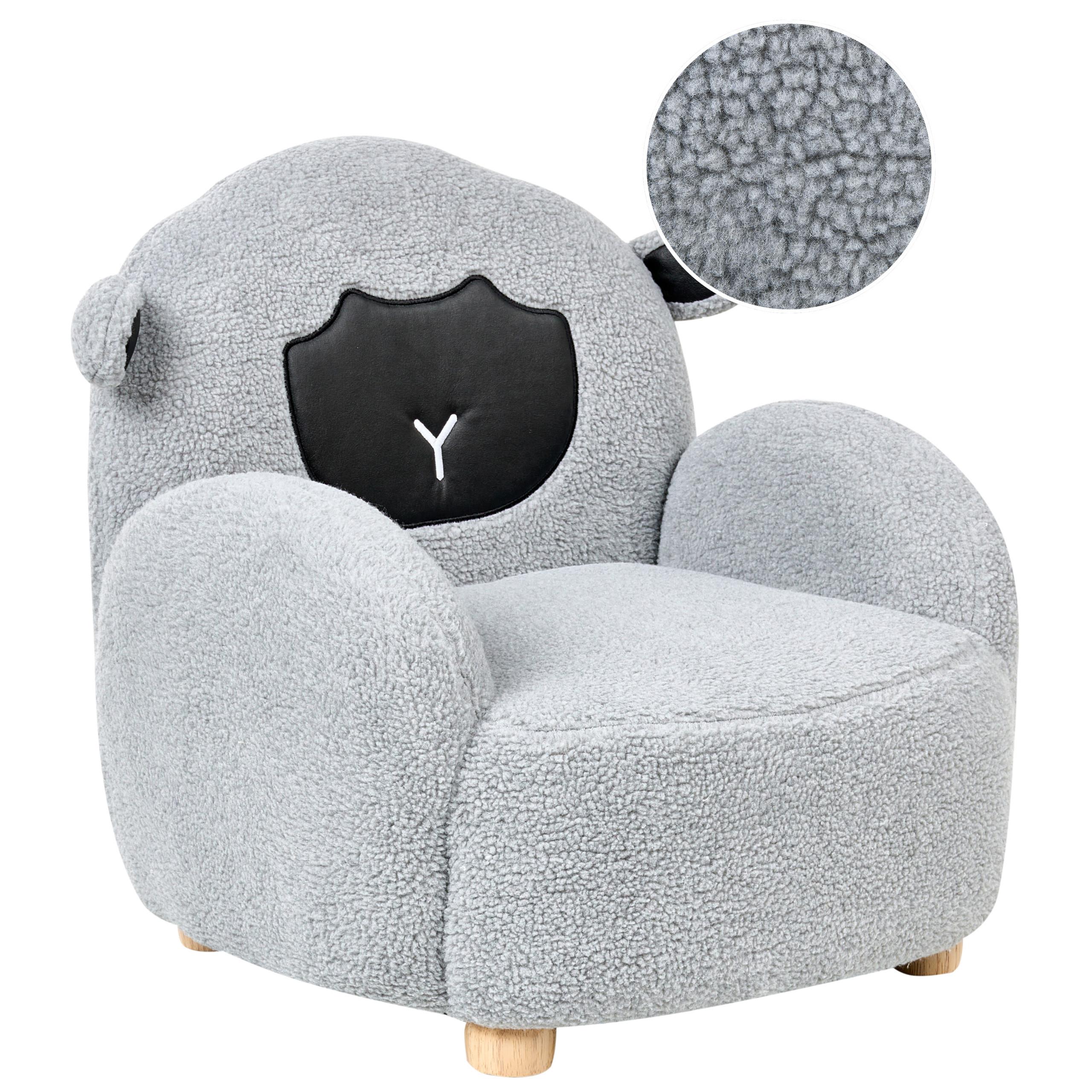 KINDERSESSEL Grau Ula - Braun/Grau, Textil (54/55/55cm) - Beliani