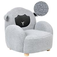 KINDERSESSEL Grau Ula - Braun/Grau, Textil (54/55/55cm) - Beliani