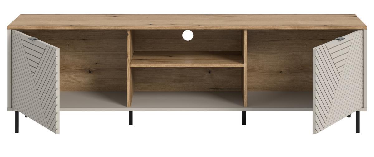 TV-LOWBOARD Kaschmir, Evoke Eiche 184 x 55 cm, TV Unterteil in modernem Design - Kaschmir/Eichefarben, Holzwerkstoff/Metall (184/55/40cm) - Inn.Furn