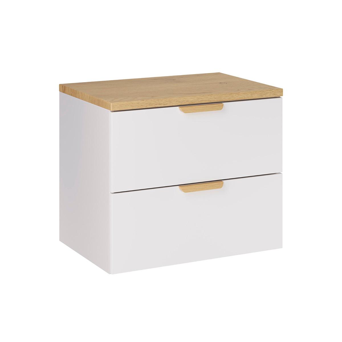 WASCHTISCHUNTERSCHRANK 60.6cm Oria 2er-Set Weiß - Weiß, Holzwerkstoff (60.6/50/46.5cm) - Petits-meubles