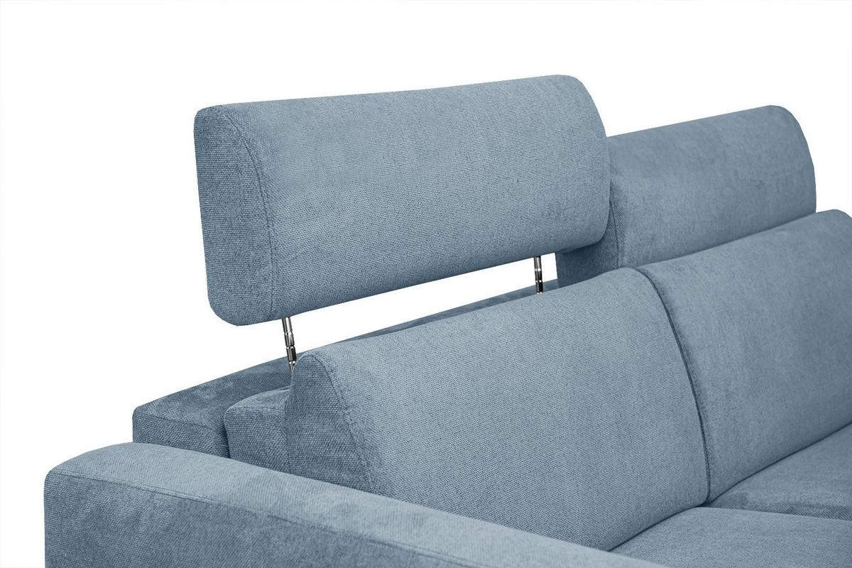 SOFA MEZO 3-Sitzer mit Schlaffunktion, blau - Blau/Schwarz, Holz/Textil (232/90/107cm) - Wozimo