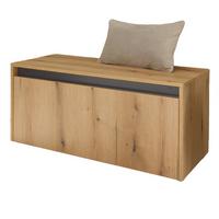 GARDEROBENBANK Evoke Eiche, grau 100 cm, Garderobe Sitzbank mit Stauraum - Eichefarben/Schwarz, Holzwerkstoff/Kunststoff (100/45/45cm) - Furn.Design