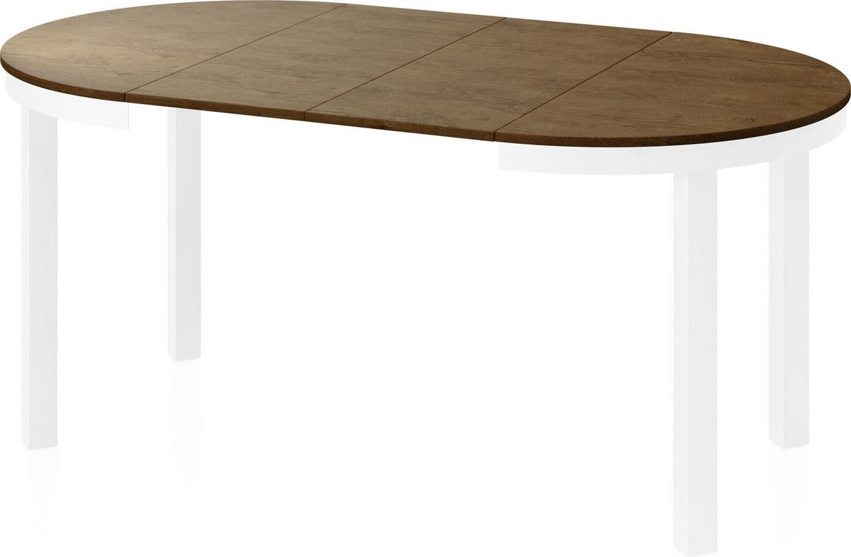 ESSTISCH Rowan Weiß runder ausziehbarer, Lefkas Eiche 100-176/100/76 cm - Alteiche/Weiß, Holzwerkstoff/Metall (100/176/76cm) - WFL GROUP