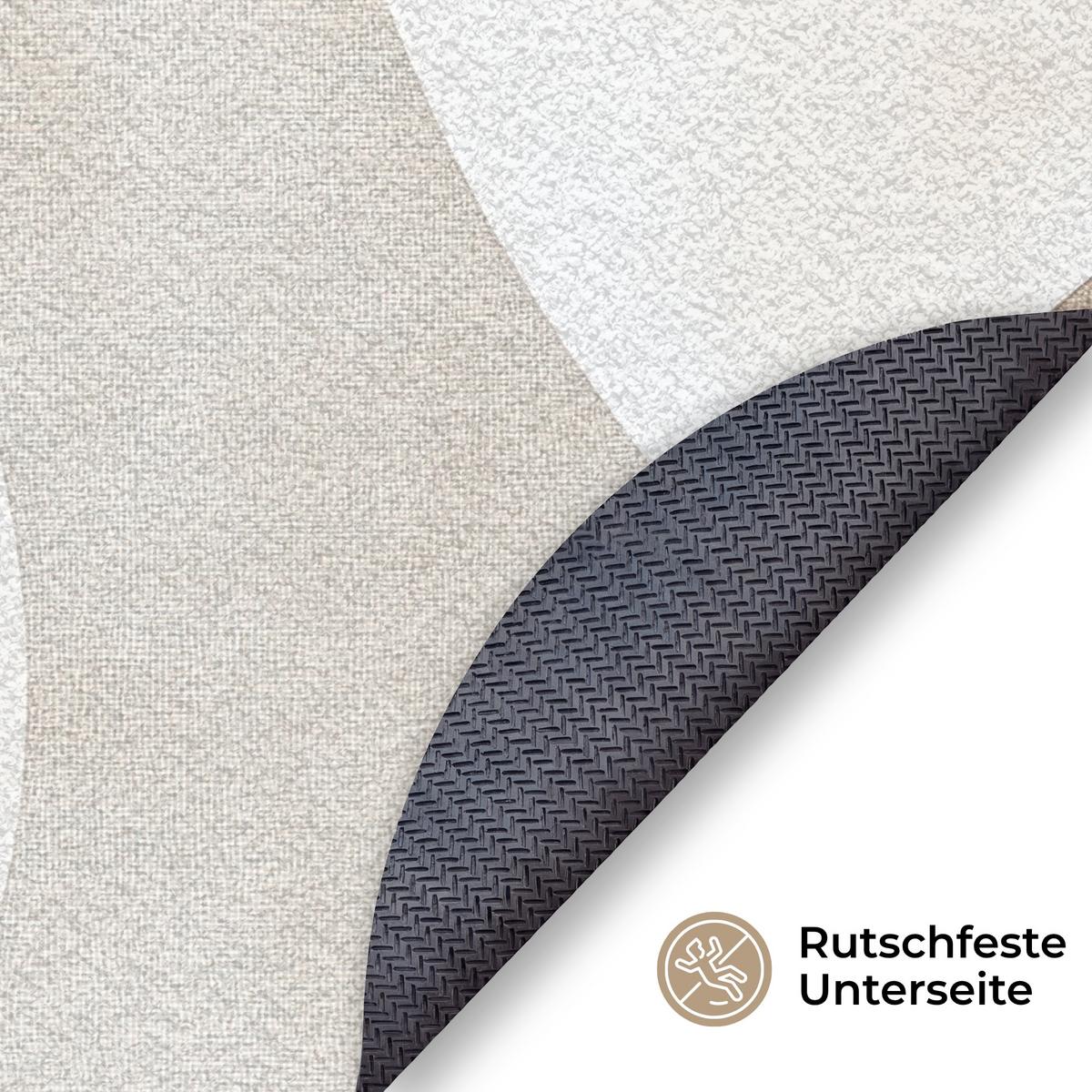 FUSSMATTE Braun - Japandi - Abstrakt Schmutzfangmatte 120x120 cm - Beige, Kunststoff (120/0.4cm) - MuchoWow
