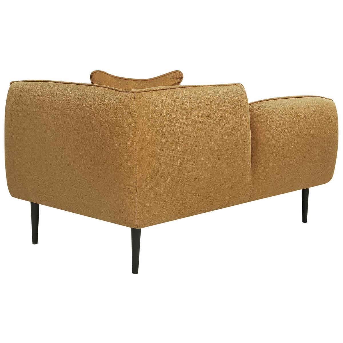CHAISELONGUE Bouclé senfgelb rechtsseitig Chevannes - Gelb/Schwarz, Textil (138/74/77cm) - Beliani