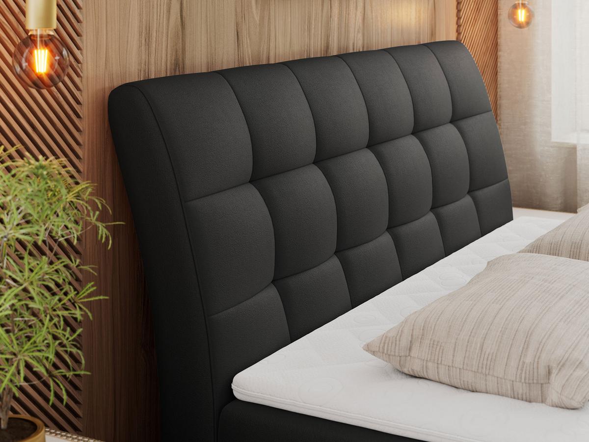 BOXBETT DIEGOS 180/200 Schwarz Kunstleder - H3 - Schwarz, Holz/Textil (180/200cm) - MKS