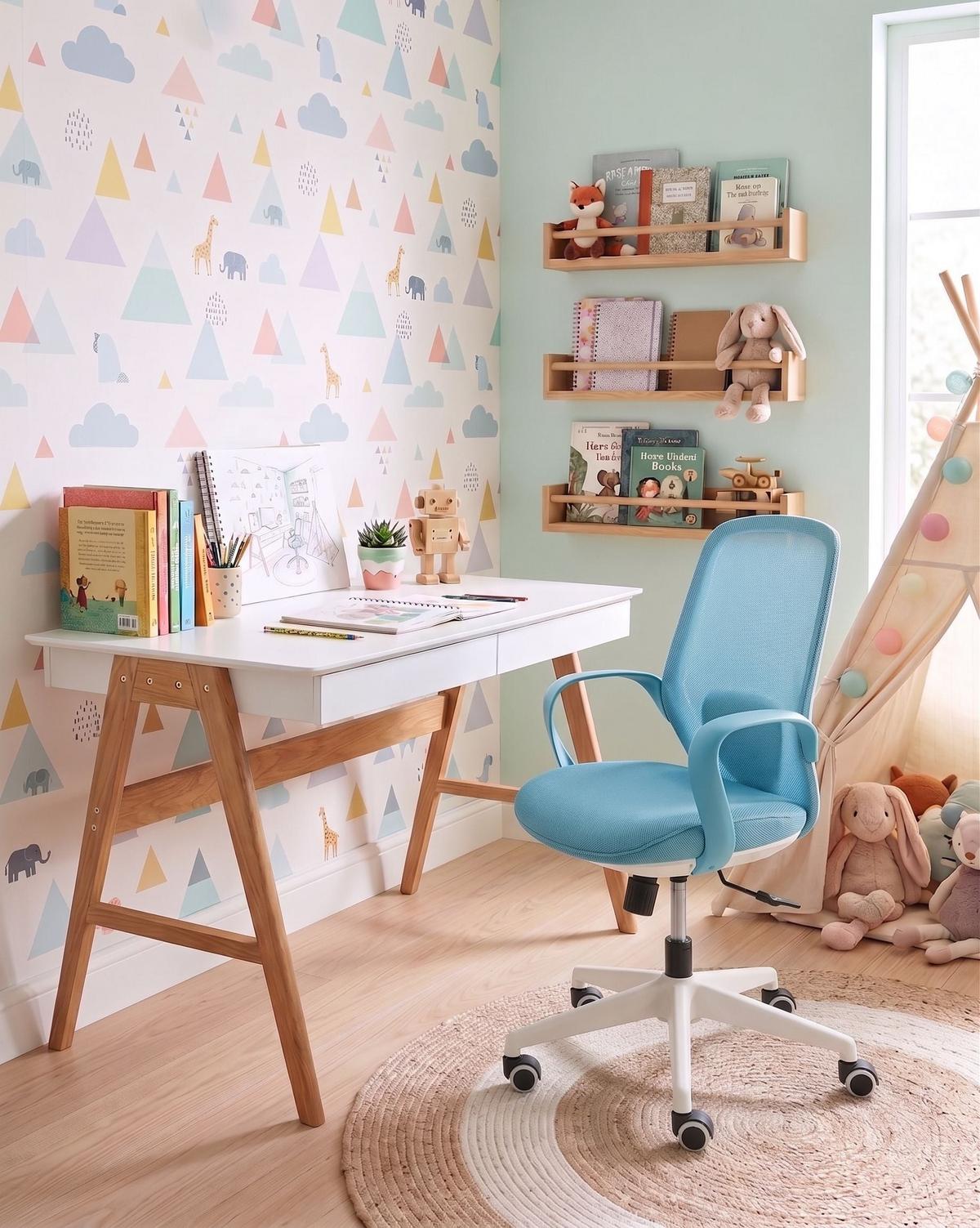 BÜROSTUHL Blau Foama - Blau, Textil (70/94/70cm) - Beliani