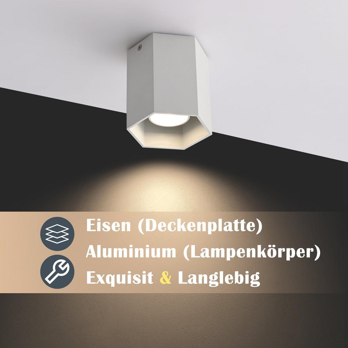 AUFBAULEUCHTE Emma 11/9/11 cm - Weiß, Metall (11/9/11cm) - Nettlife