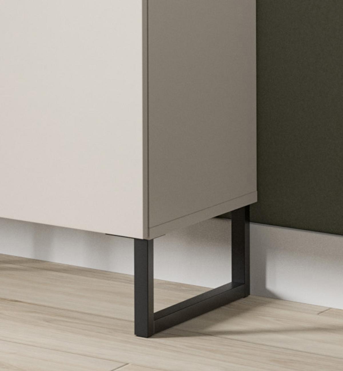 WOHNWAND kaschmir, schwarz 3-teilig 305 cm, Komplettset mit Soft-Close-Funktion - Kaschmir/Schwarz, Holzwerkstoff/Kunststoff (305/192/41cm) - Inn.Furn
