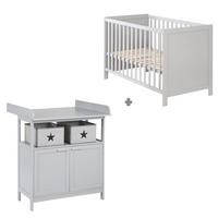 BABYZIMMER-SET Hamburg mit Türen 2-teilig - Taupe, Holzwerkstoff (66/76/123cm) - Roba