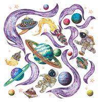 WANDAUFKLEBER 80x138cm - Planeten im Weltraum - Multicolor, Kunststoff (80/138/0.1cm) - Wallfluent