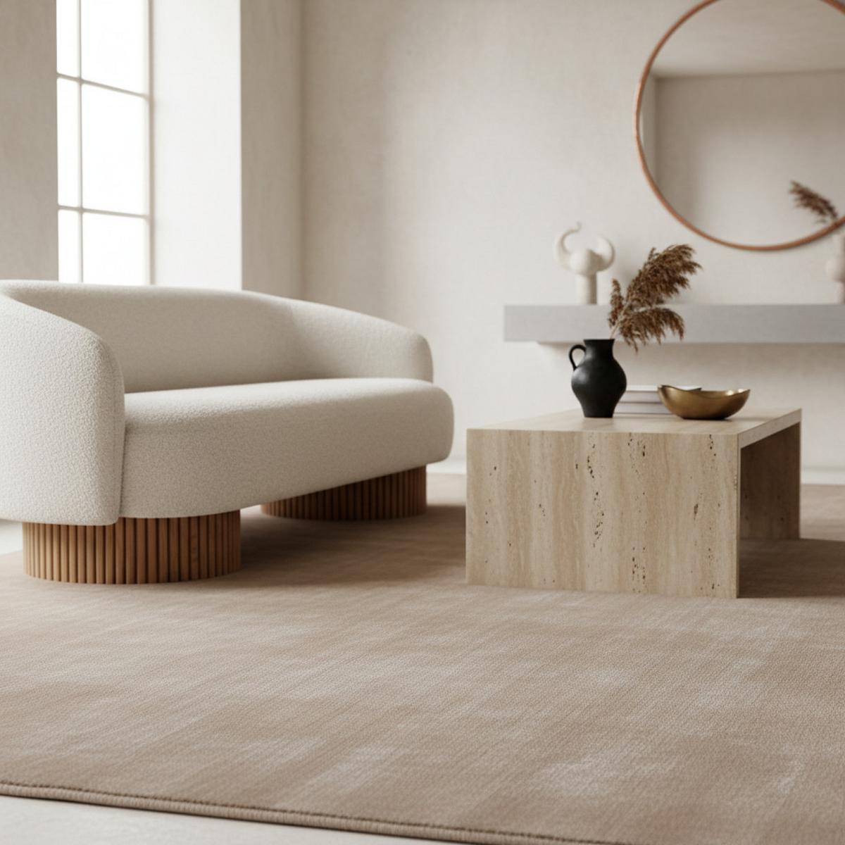 TEPPICH Kurzflor Waschbar LECH in Beige, einfarbig, 200 x 290 cm - Beige, Textil (290/200cm) - KADIMA DESIGN