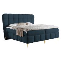BOXBETT Lolly - H3 - Goldfarben/Dunkelblau, Holz/Textil (160/200cm) - MIRJAN24